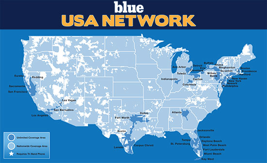 Blue Wireless Coverage Map